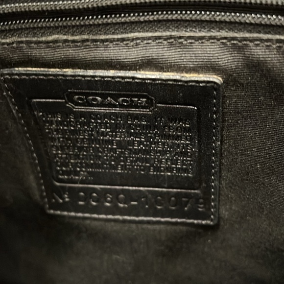 REHAB‎ Coach Black Monogram Handbag with Corner Rubs and Piping Exposure - Picture 3 of 13